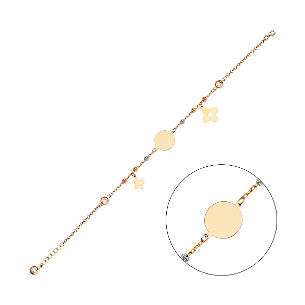 Браслет "Монети" з жовтого золота (арт. 325168/10жбкП2) – зображення 1