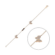 Золотой браслет «Бабочки» с фианитами (арт. 322386ч)