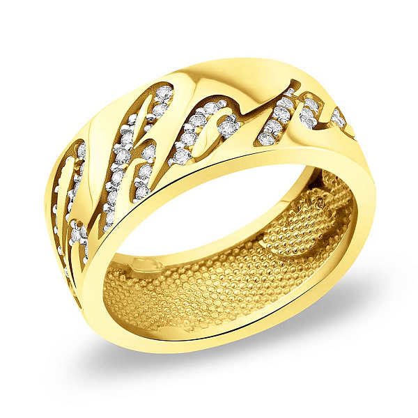 Каблучка з жовтого золота з фіанітами (арт. 152355ж) – зображення 1