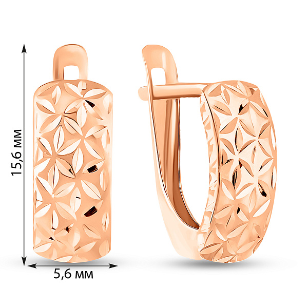 Золоті сережки з алмазною гранню (арт. 120611) – зображення 2