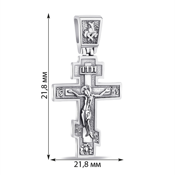 Православный крестик из серебра с распятием (арт. 7904/R007пю) – изображение 2