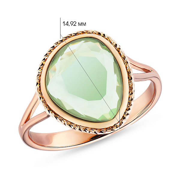 Золотое кольцо с кварцем (арт. 154967Пкзм) – изображение 3