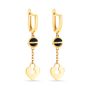 Сережки-підвіски золоті з емаллю (арт. 107371жо)