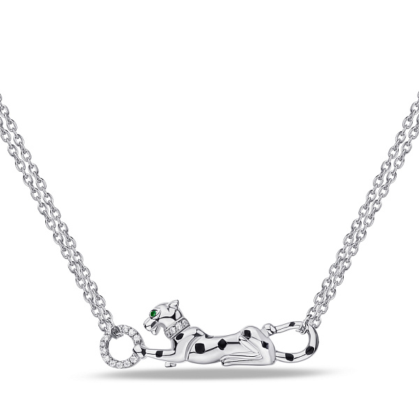 Серебряное колье с альпинитом и фианитами (арт. 7507/1888еч) – изображение 1