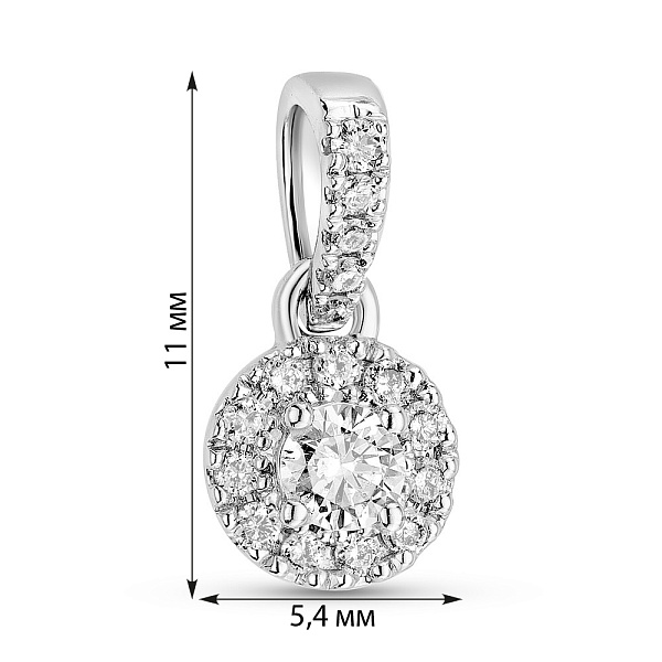 Кулон з білого золота з діамантами (арт. П341470015б) – зображення 3