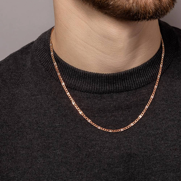 Золотая цепочка плетения Картье с пластиной (арт. 306104р) – изображение 2