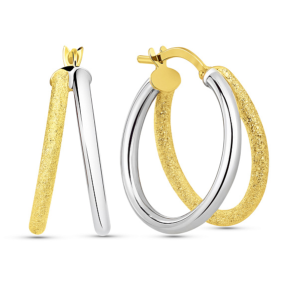 Золотые серьги-кольца без камней (арт. 1091894/20жб) – изображение 1