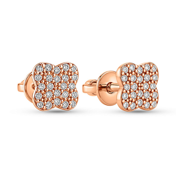 Серьги из красного золота с бриллиантами (арт. Т011509010) – изображение 1