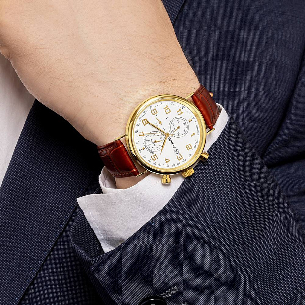 Массивные золотые часы (арт. 260238жбкр) – изображение 4