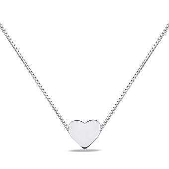 Срібне кольє Серце без каменів (арт. 7507/1919)