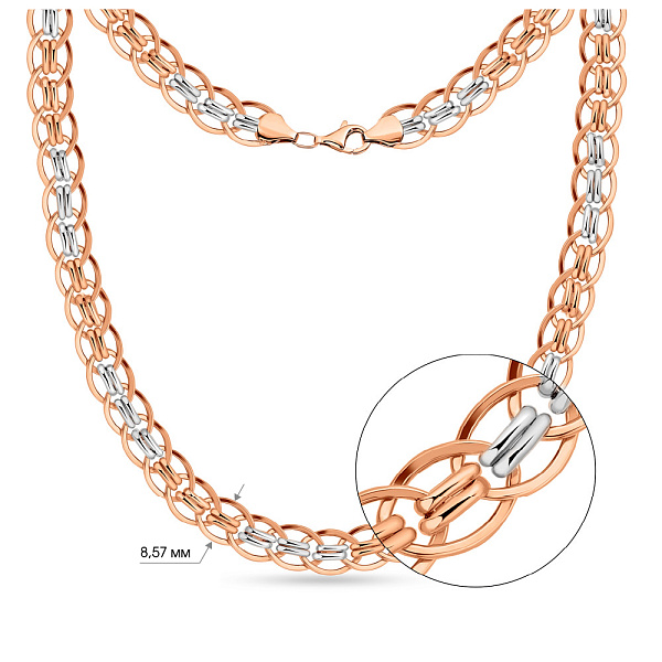 Колье из красного и белого золота (арт. 350409кб) – изображение 3