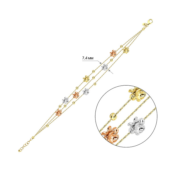 Браслет Francelli в комбінованому кольорі золота (арт. 326555жбк) – зображення 4