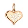 Кулон золотой Сердце в красном цвете металла (арт. 423845) – изображение 1