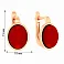Сережки з червоного золота з коралом (арт. 111146ПкоГ) – зображення 3