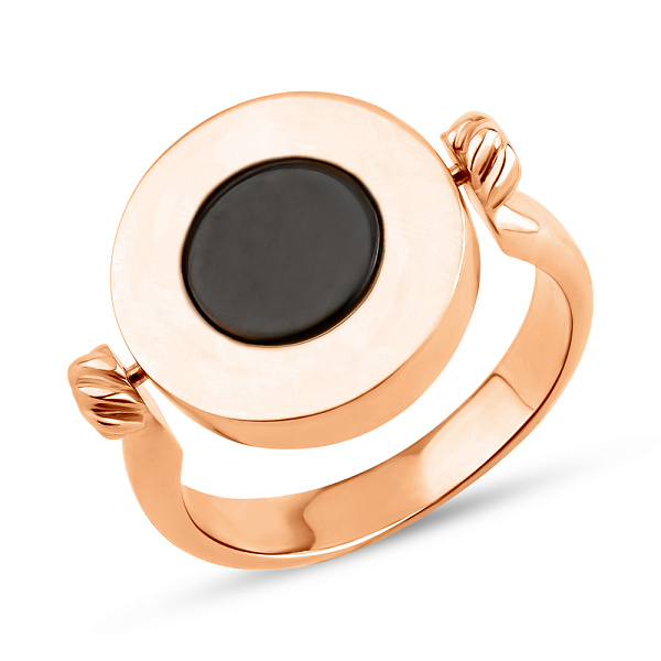 Кольцо из красного золота с ониксом (арт. 155662о) – изображение 2