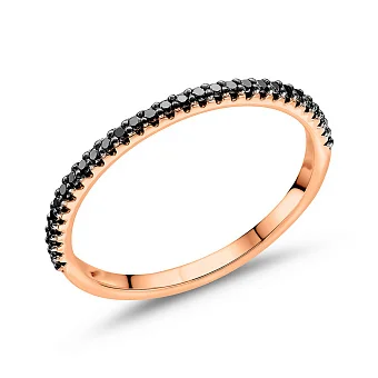 Золота каблучка  з чорними діамантами (арт. К011483015ч)