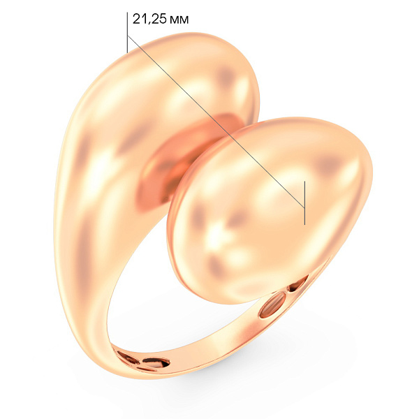 Каблучка з червоного золота (арт. 1401142) – зображення 3