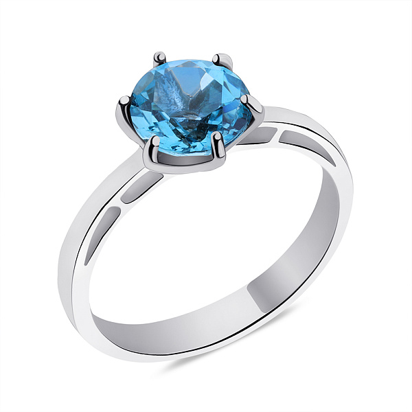 Кольцо серебряное с топазом (арт. 7501/483Пгкп) – изображение 1