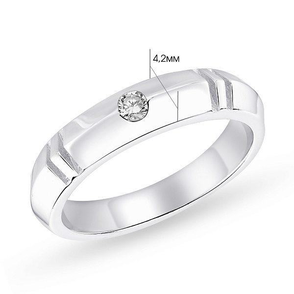 Кольцо из серебра с фианитом (арт. 7501/5563) – изображение 2