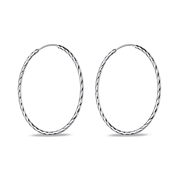 Серебряные серьги-кольца без камней (арт. 7502/9821/50) – изображение 1