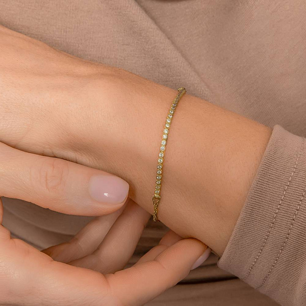 Браслет з жовтого золота з доріжкою фіанітів (арт. 321925ж) – зображення 2