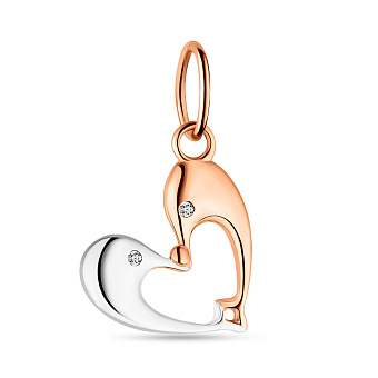 Фото Золотий підвіс в комбінованому кольорі металу (арт. 424544кб)