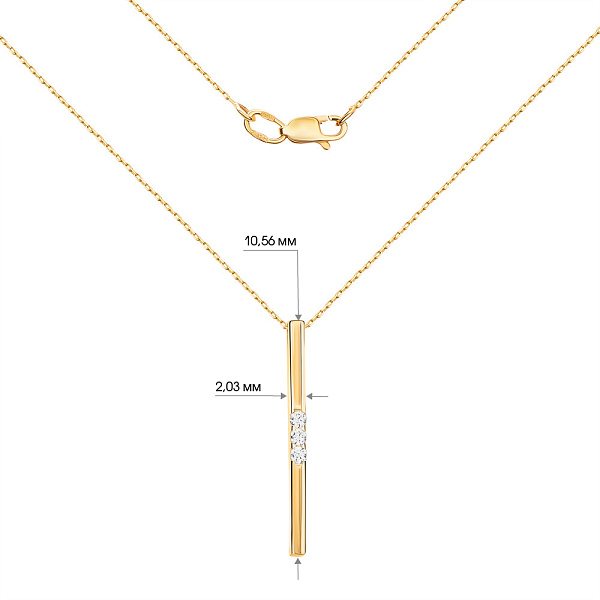 Кольє з жовтого золота з фіанітами (арт. 351286ж) – зображення 4