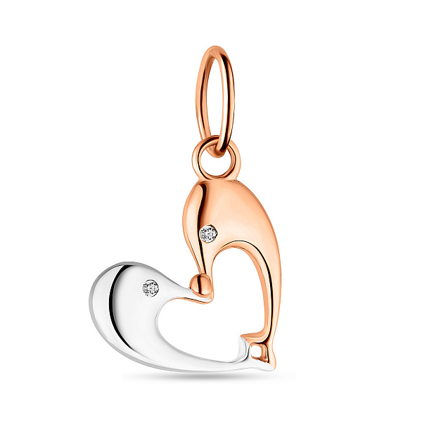 Золотий підвіс в комбінованому кольорі металу (арт. 424544кб) – зображення 1