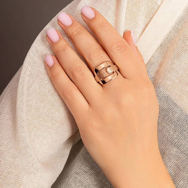 Каблучка з червоного золота без каменів (арт. 156630м) – зображення 3