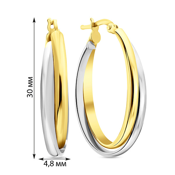 Сережки из желтого и белого золота (арт. 105970/30жб) – изображение 2