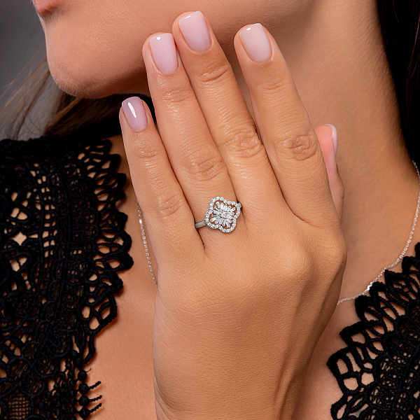 Золотое кольцо с бриллиантами (арт. К011497040б) – изображение 2