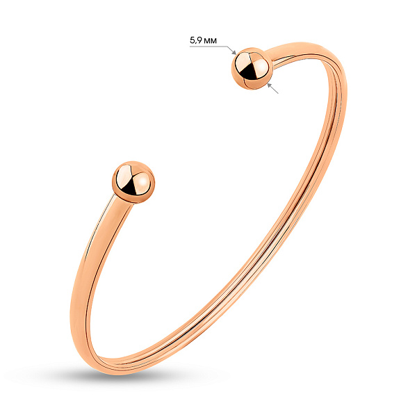 Жесткий браслет из красного золота (арт. 326542) – изображение 4