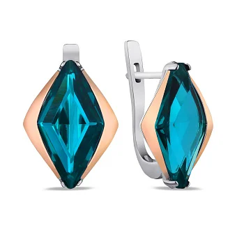 Срібні сережки з аквамарином (арт. 7202/362Амсп)