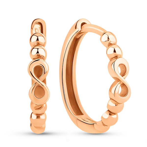 Золоті сережки-кільця Нескінченність (арт. 108751/15) – зображення 1