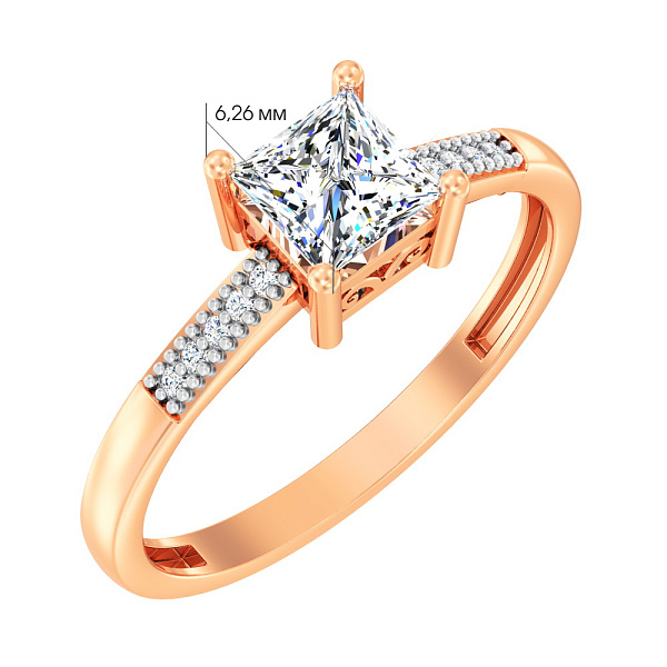 Золота каблучка з фіанітами (арт. 144800) – зображення 3