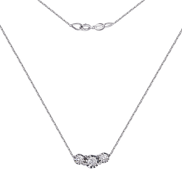 Кольє з білого золота з діамантами (арт. Ц341085015б) – зображення 2