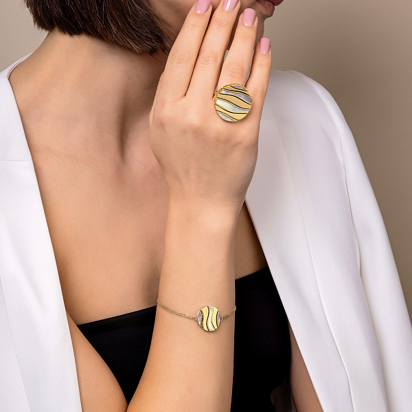 Золотий браслет Francelli з перламутром (арт. 326822жп) – зображення 3