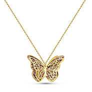 Золотое колье Бабочка Francelli (арт. 352713жкр)