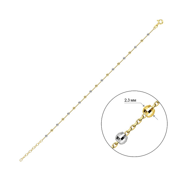 Браслет из желтого и белого золота (арт. 326520жб) – изображение 2