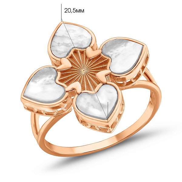 Золотое кольцо с перламутром (арт. 156539/20п) – изображение 4