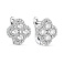 Серебряные серьги клевер с фианитами (арт. 7502/10158) – изображение 1