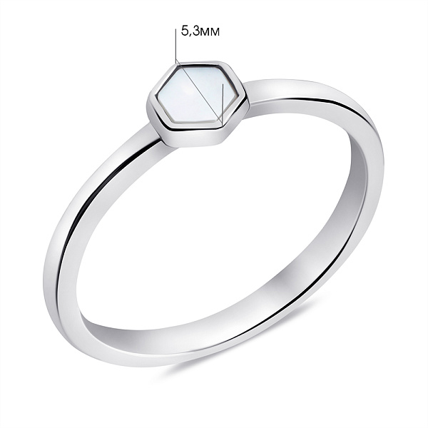 Срібна каблучка з перламутром (арт. 7501/6803п) – зображення 2