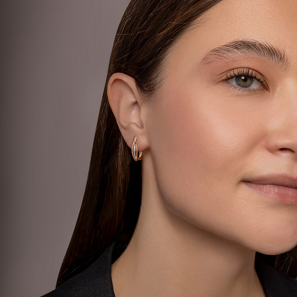 Золотые серьги без камней (арт. 110380) – изображение 3