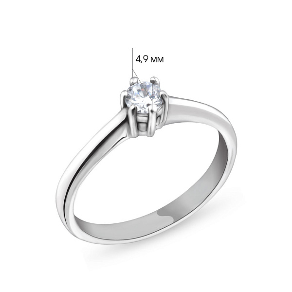 Кольцо из серебра с фианитом (арт. 7501/2385) – изображение 2