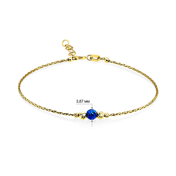 Золотой браслет Orbit с синей бусинкой (арт. 324942жс) – изображение 4