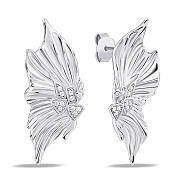 Фото Массивные серебряные серьги с фианитами (арт. 7518/6944)