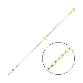 Серебряный браслет Крестик с желтым родированием (арт. 7509/4877ж)