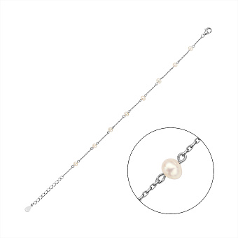 Серебряный браслет с жемчугом (арт. 7509/4922жб)