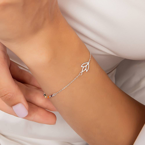 Тонкий браслет из белого золота (арт. 326957бцв) – изображение 2