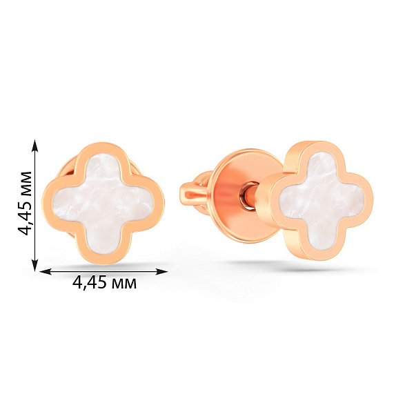 Золотые серьги Клевер (арт. 111327еп) – изображение 2